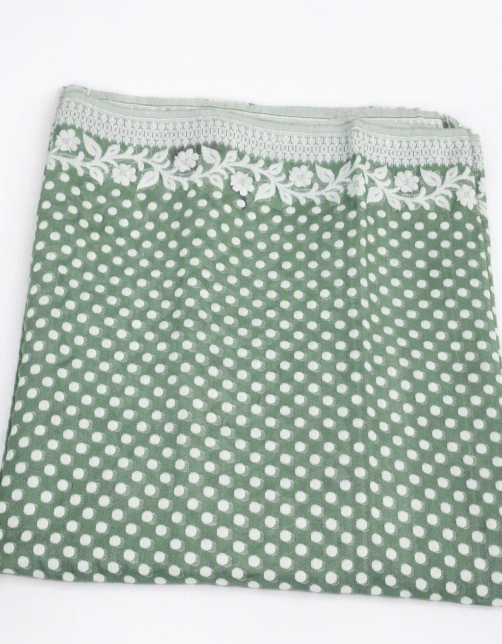 Deep Green Soft Jamdani Cotton-Silk Saree with White Floral Jaal & Zari Motifs