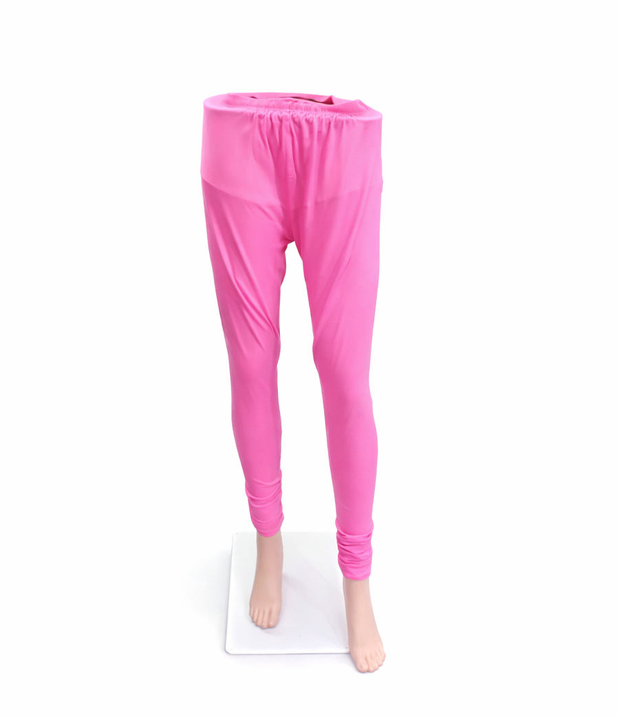 Cotton Lycra Churidar Leggings (Pink)