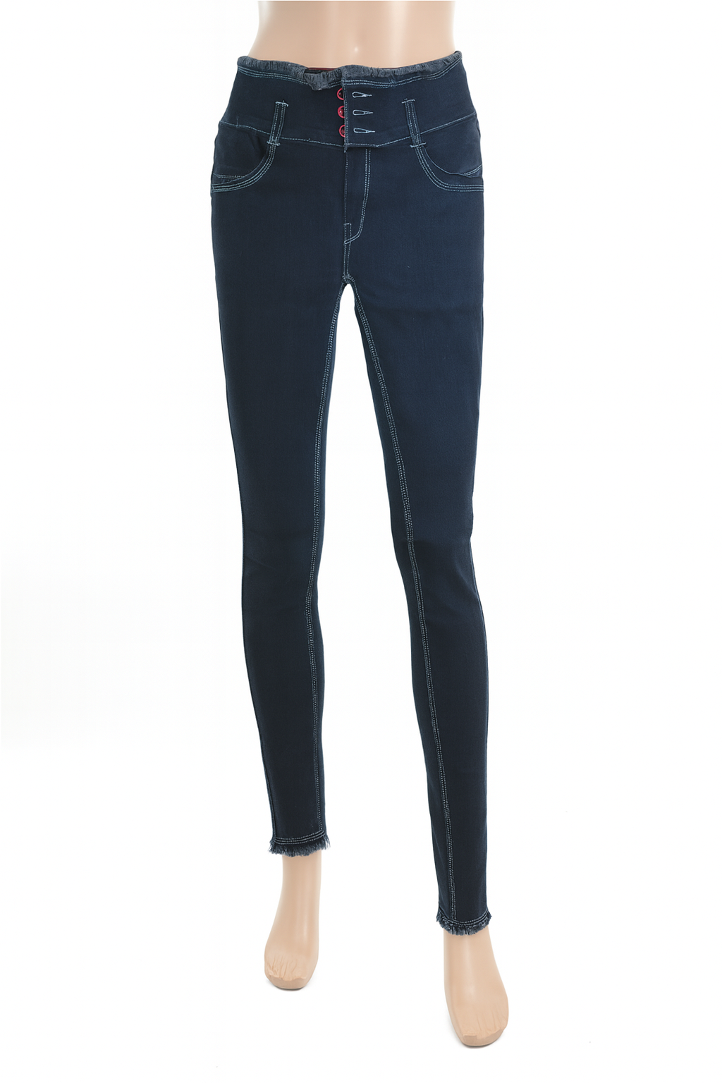 Women's Navy Blue High-Waisted Jegging-Style Jeans