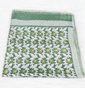 Deep Green Soft Jamdani Cotton-Silk Saree with White Floral Jaal & Zari Motifs
