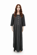 Charcoal Grey Pleated Gown