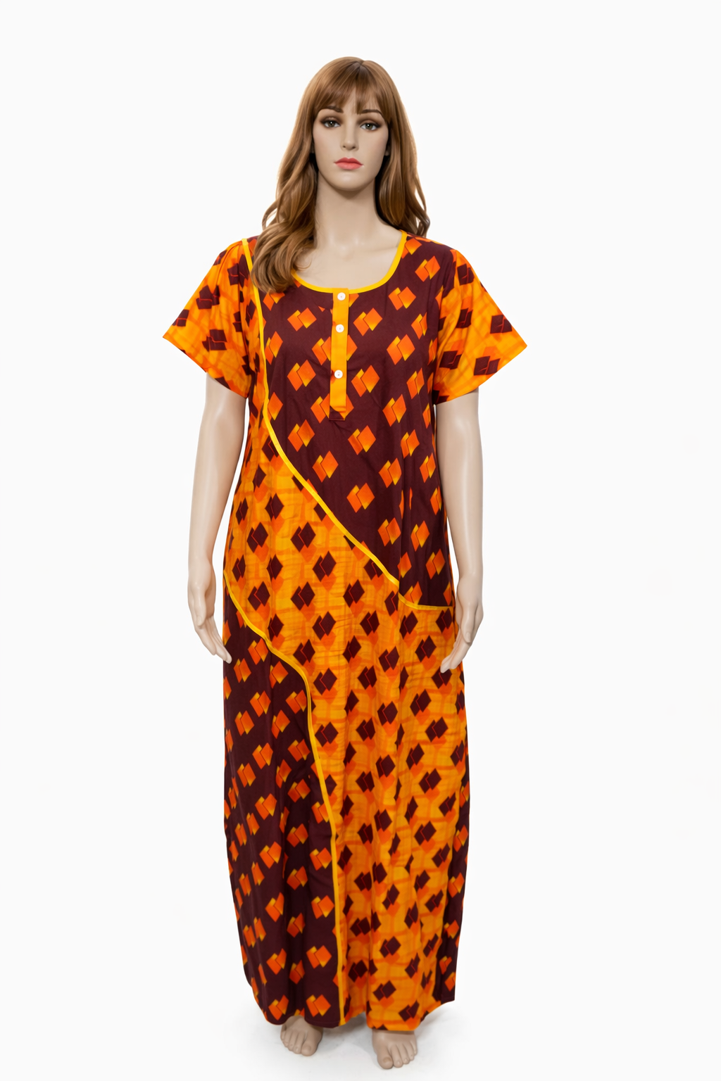 Geometric Diamond Print Nighty (Elan Cut)