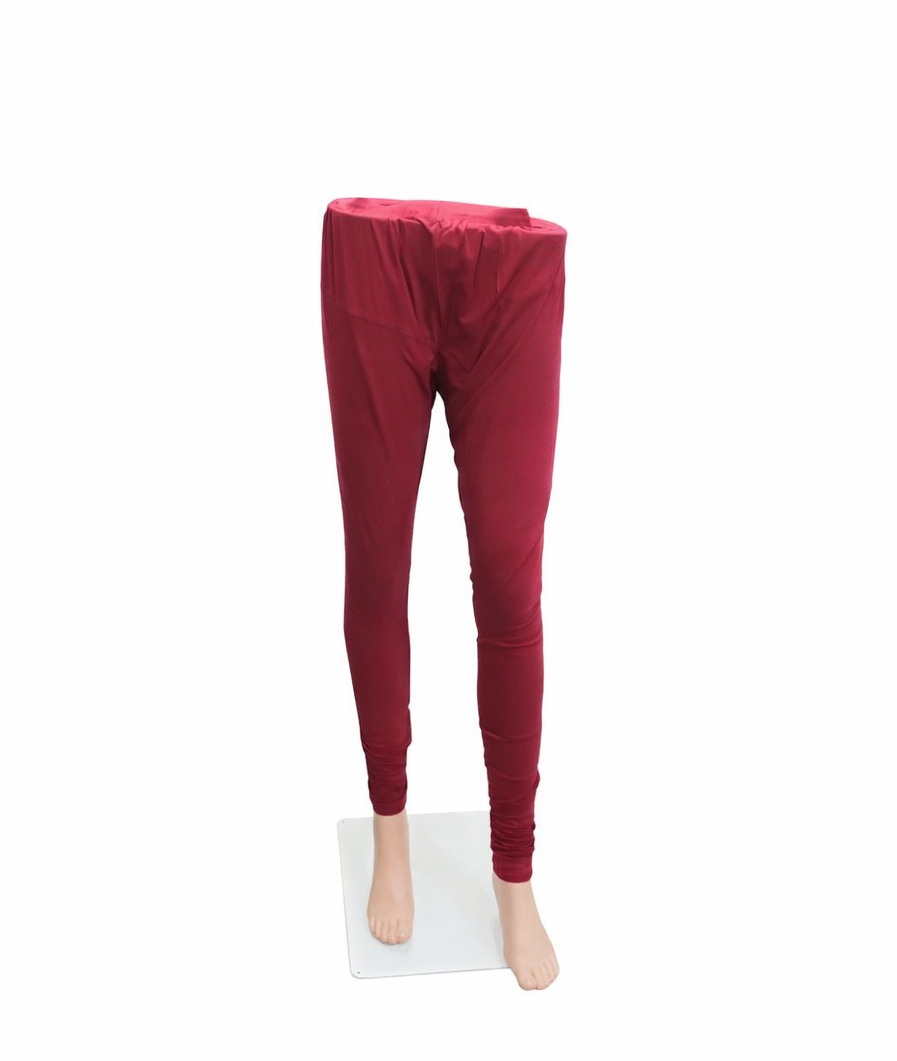 Cotton Lycra Churidar Leggings (Maroon)
