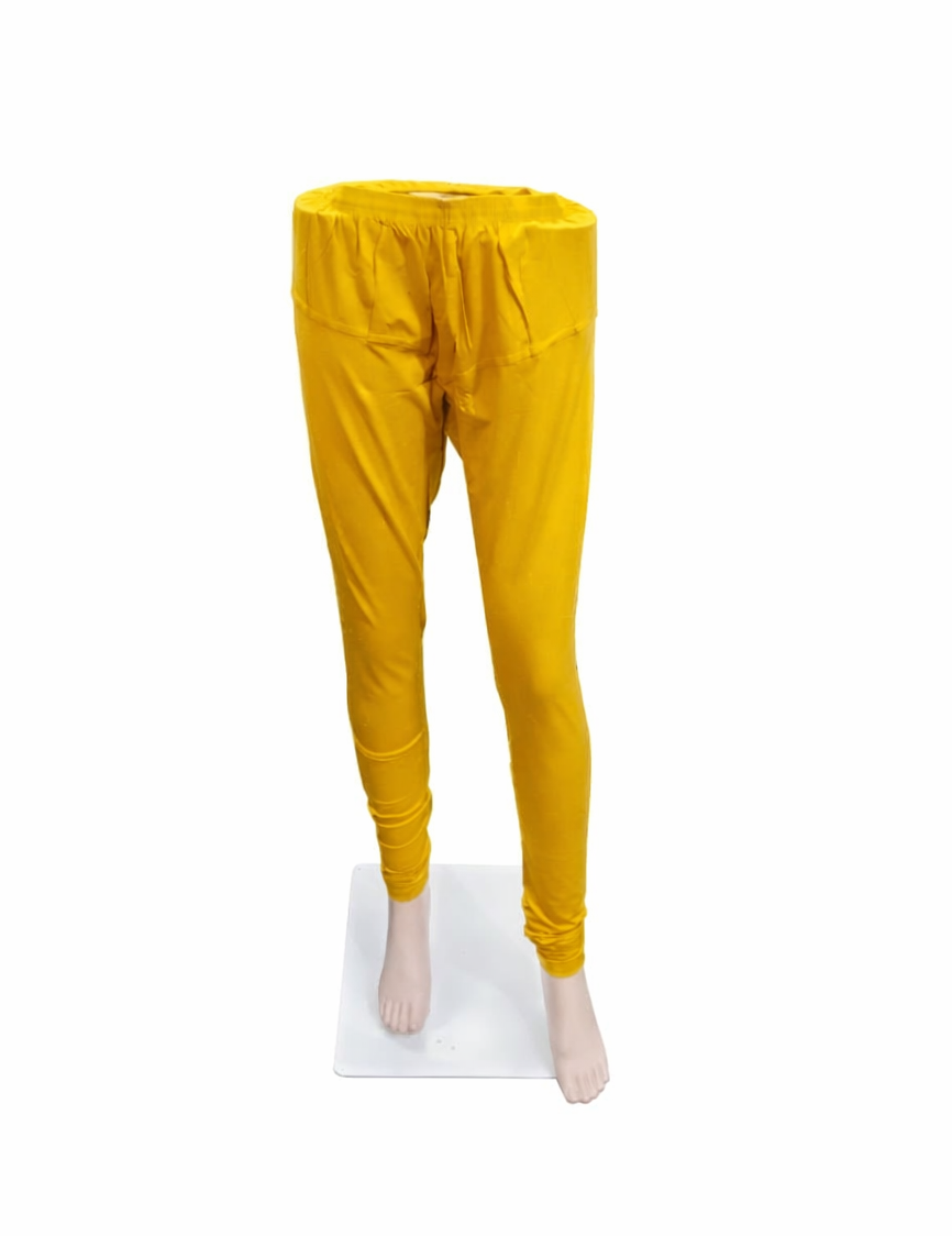 Cotton Lycra Churidar Leggings (Mustard Yellow)