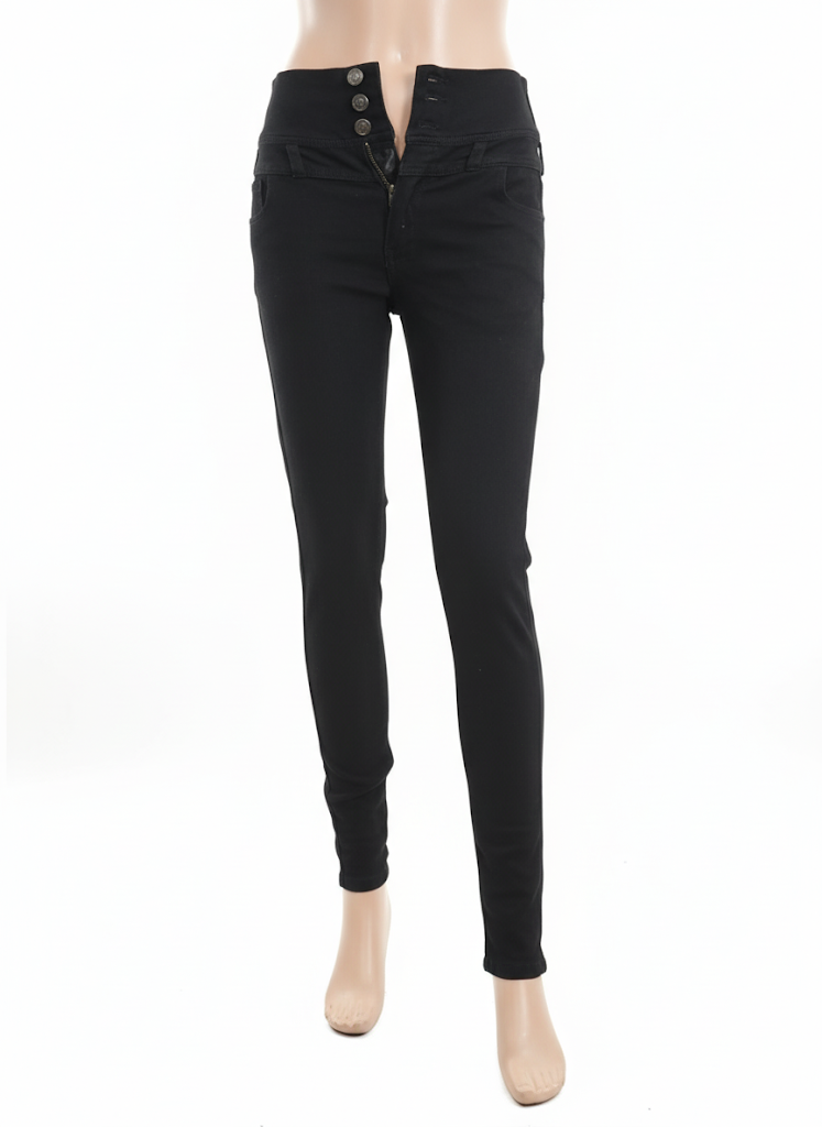 High-Waisted Black Skinny Jeans