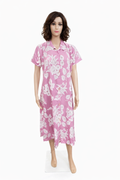 Candy Pink Floral Midi Dress with Tassel Detail