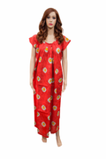 Red Floral Cotton Nighty