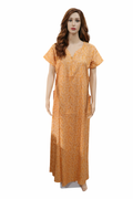 Peach & Orange Geometric Print Cotton Nighty